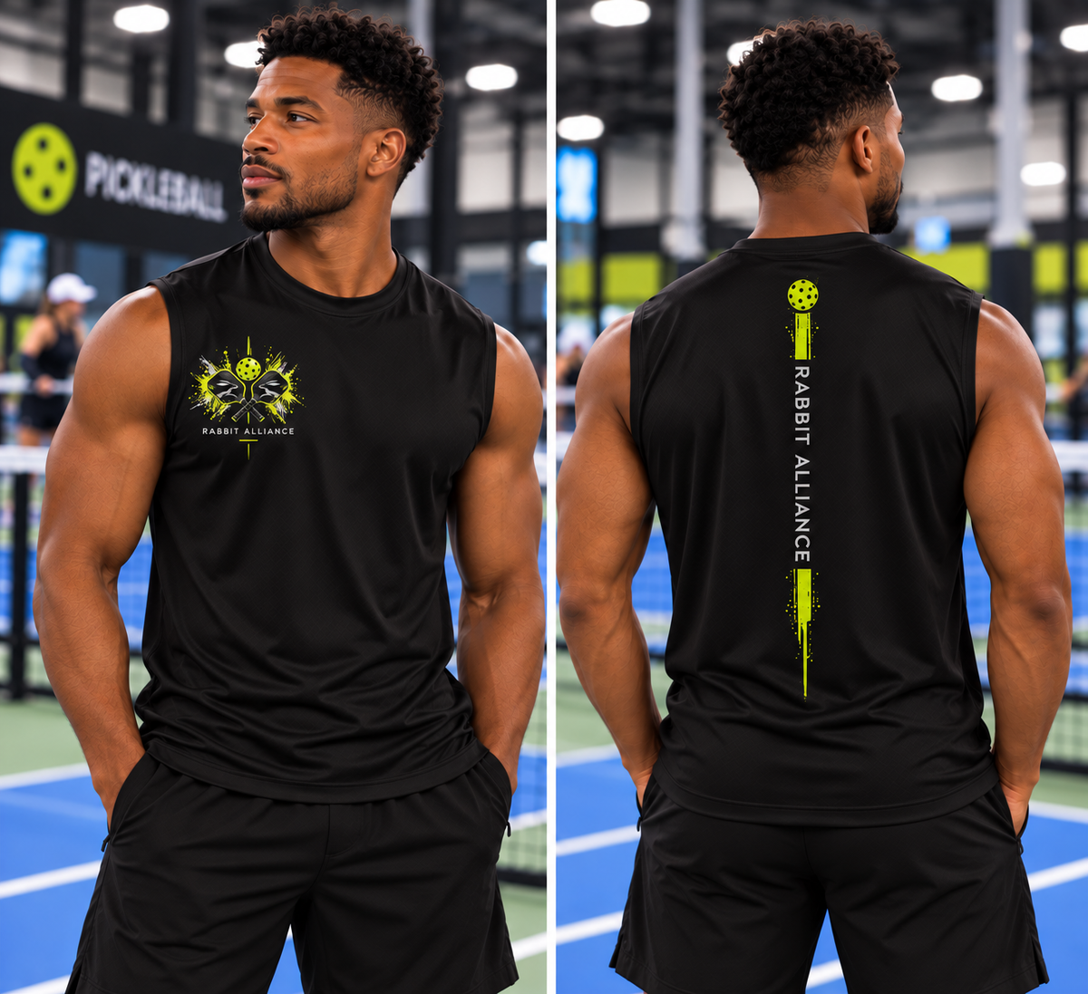 Pickleball High Performance Sleeveless Top - Black